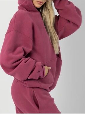 Comfort Minimalist Hoodie - Berry Pink size L NEW NWT